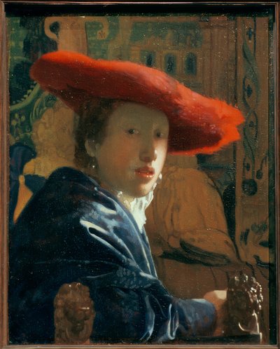 Meisje met Rode Hoed door Jan Vermeer van Delft